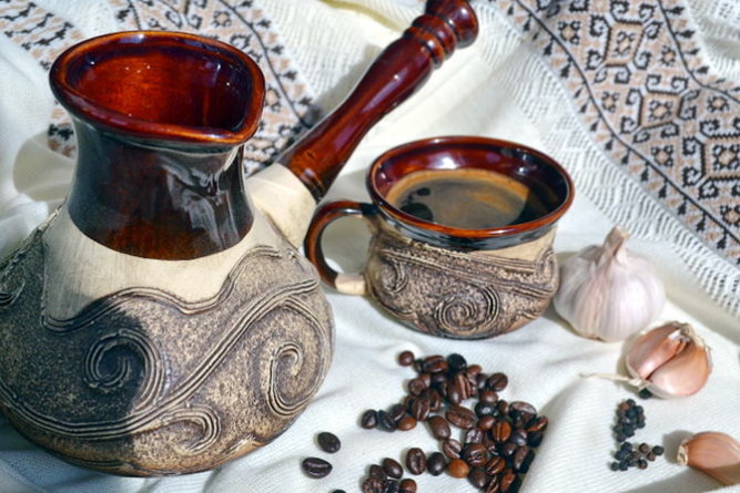 кофе с корицей в турке